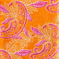 Preview: Paviot, Serviette Indienne, bedruckt mit Paisley pink, orange, gelb, Motiv
